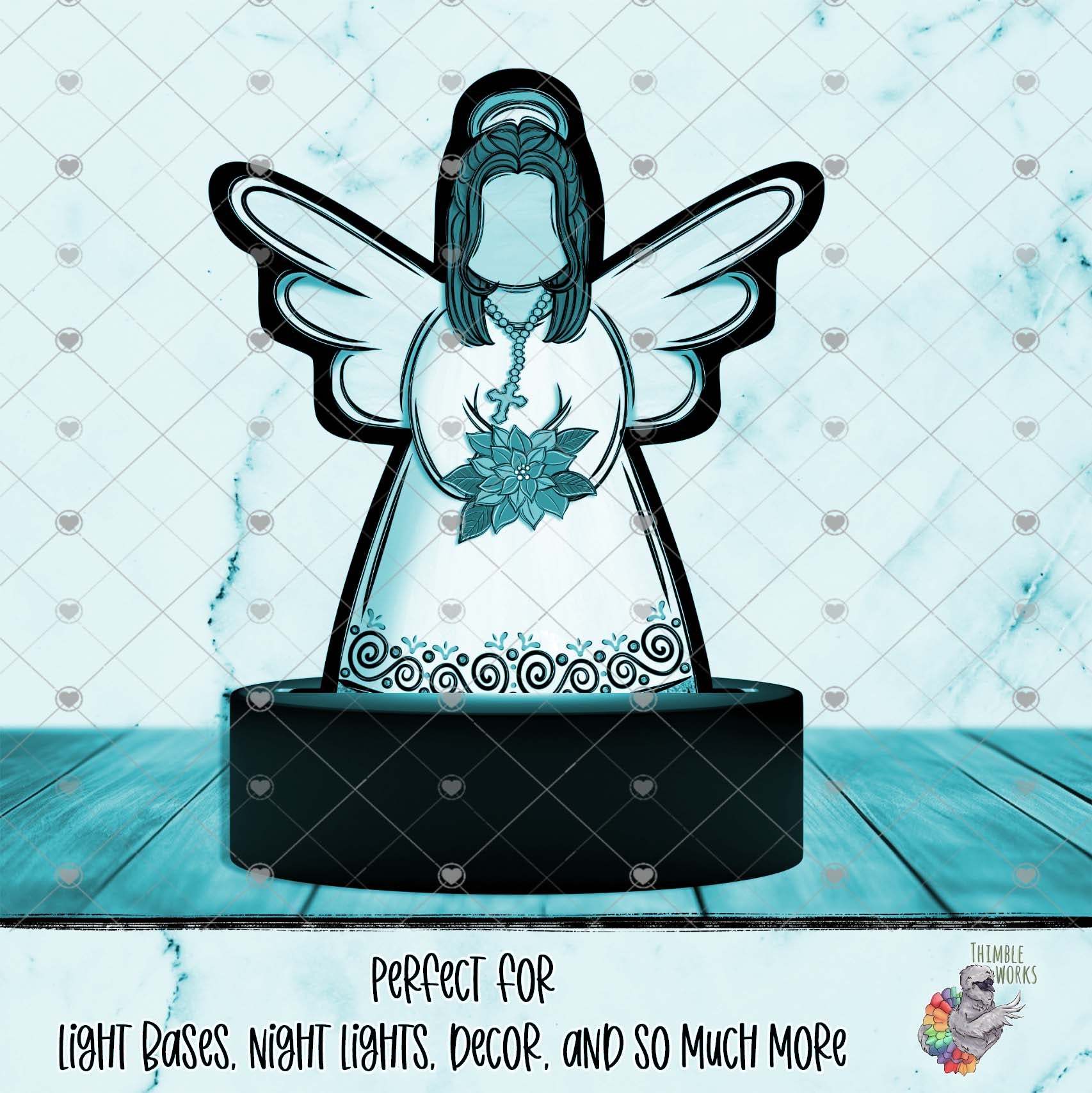 Poinsettia Angel Light Base Design