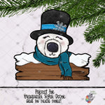 Load image into Gallery viewer, Polar Bear Snowman Sign Design
