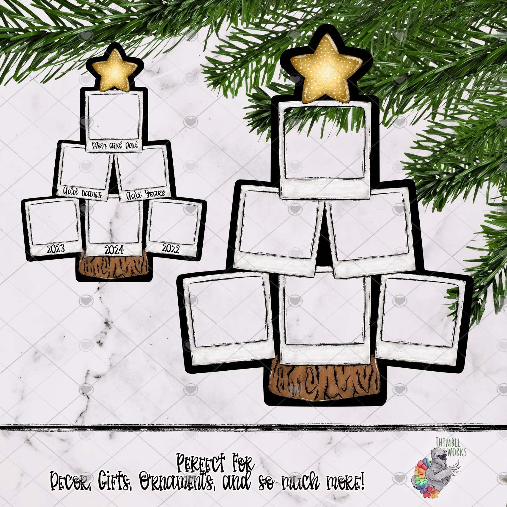 Polaroid Picture Christmas Photo Tree Design