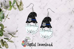 Police Gnome Hat and Beard Sublimation Design