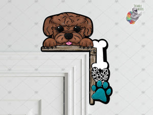 Poodle Peeking Corner Sitter Design