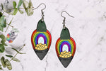 Load image into Gallery viewer, St. Patrick&#39;s Day Teardrop Leather Earring Design
