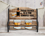 Load image into Gallery viewer, Proud Father to a Few Dumbass Kids Shot Glass Bench Design
