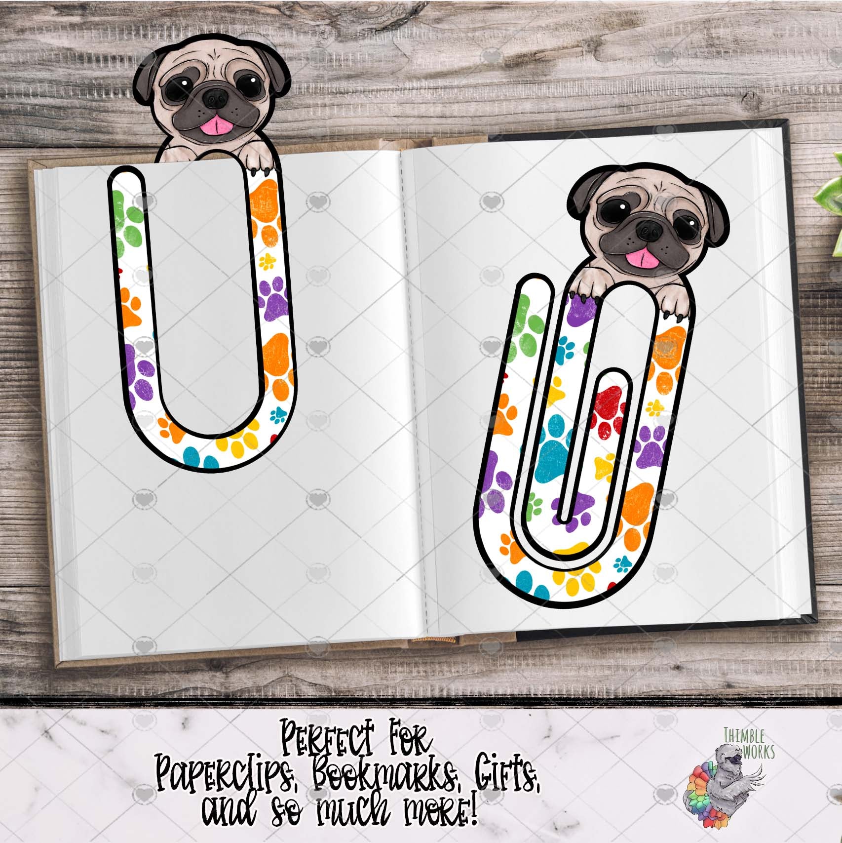 Pug Bookmark Design