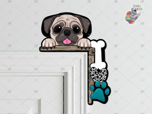 Pug Peeking Corner Sitter Design