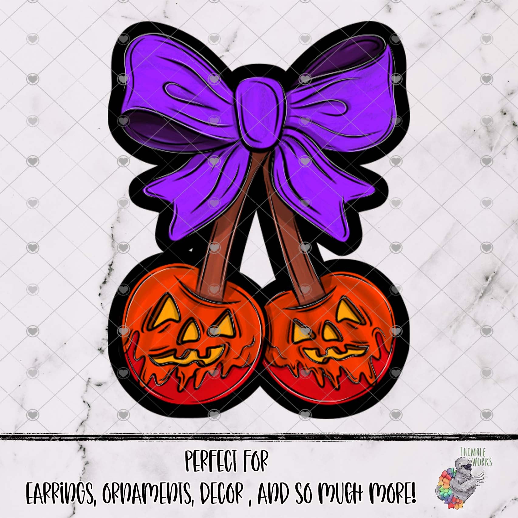 Pumpkin Cherries with Halloween Bow Design