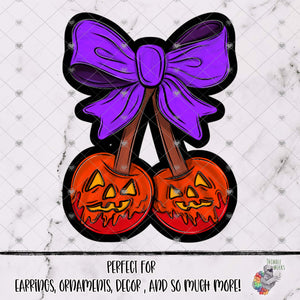 Pumpkin Cherries with Halloween Bow Design