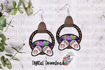 Load image into Gallery viewer, Easter Bunny Basket Leather Earring Sublimation Design
