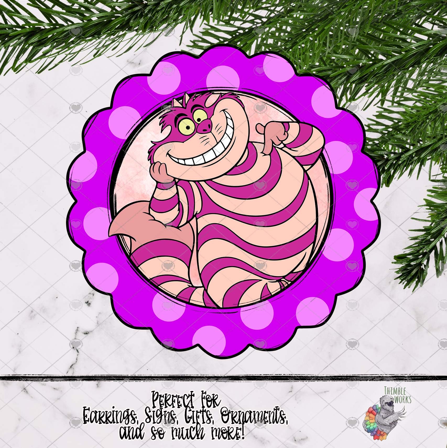 Purple Cat Scallop Design