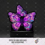 Load image into Gallery viewer, Purple Stained Glass Butterfly Light Base Design
