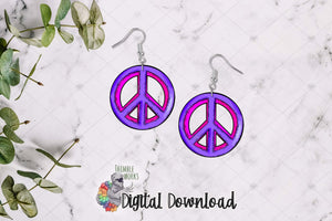 Purple Peace Sign Sublimation Design