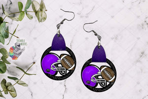 Football Helmet Leather Earring Design Bundle