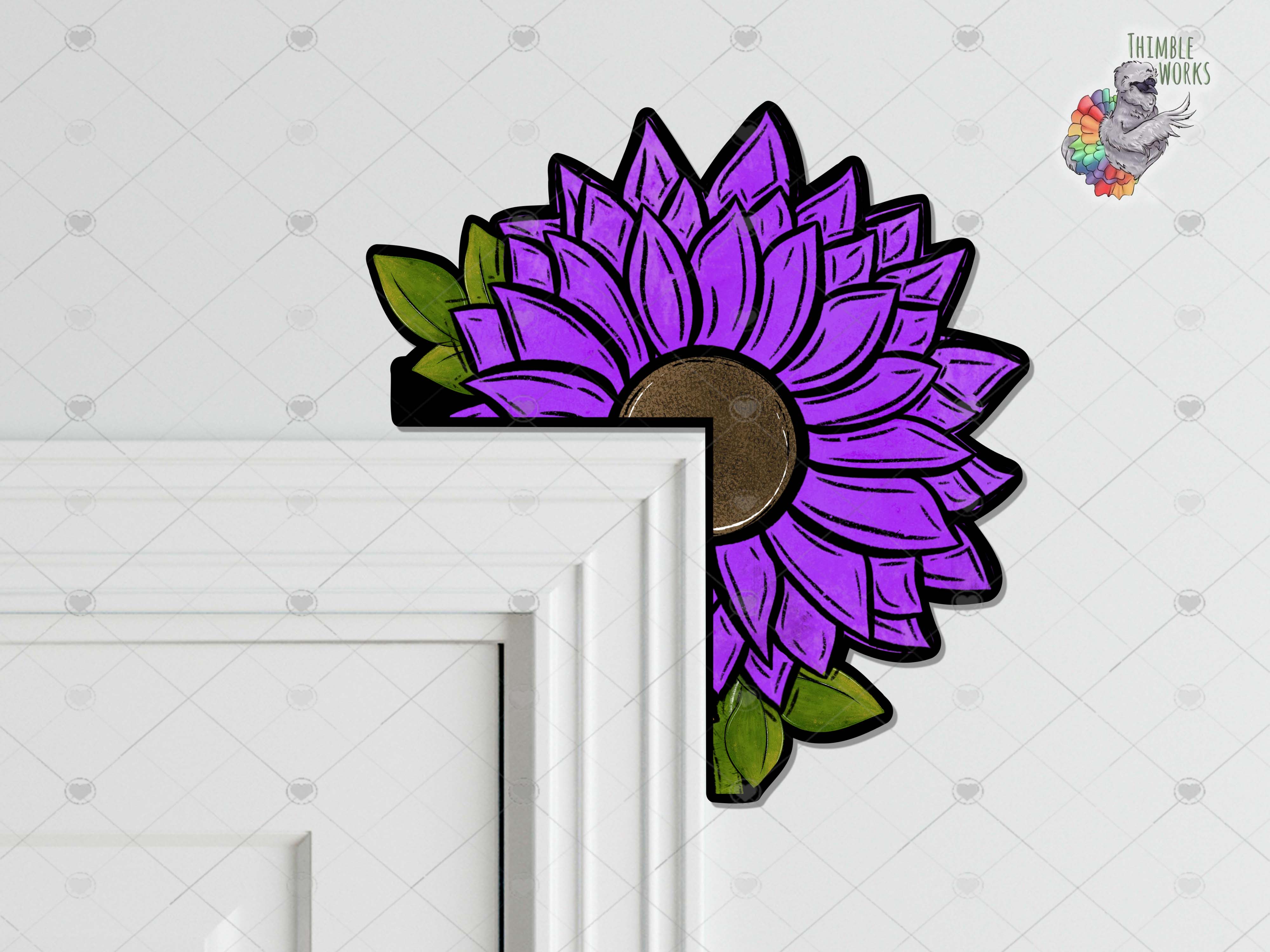 Purple Flower Over the Door Sitter Sublimation Design