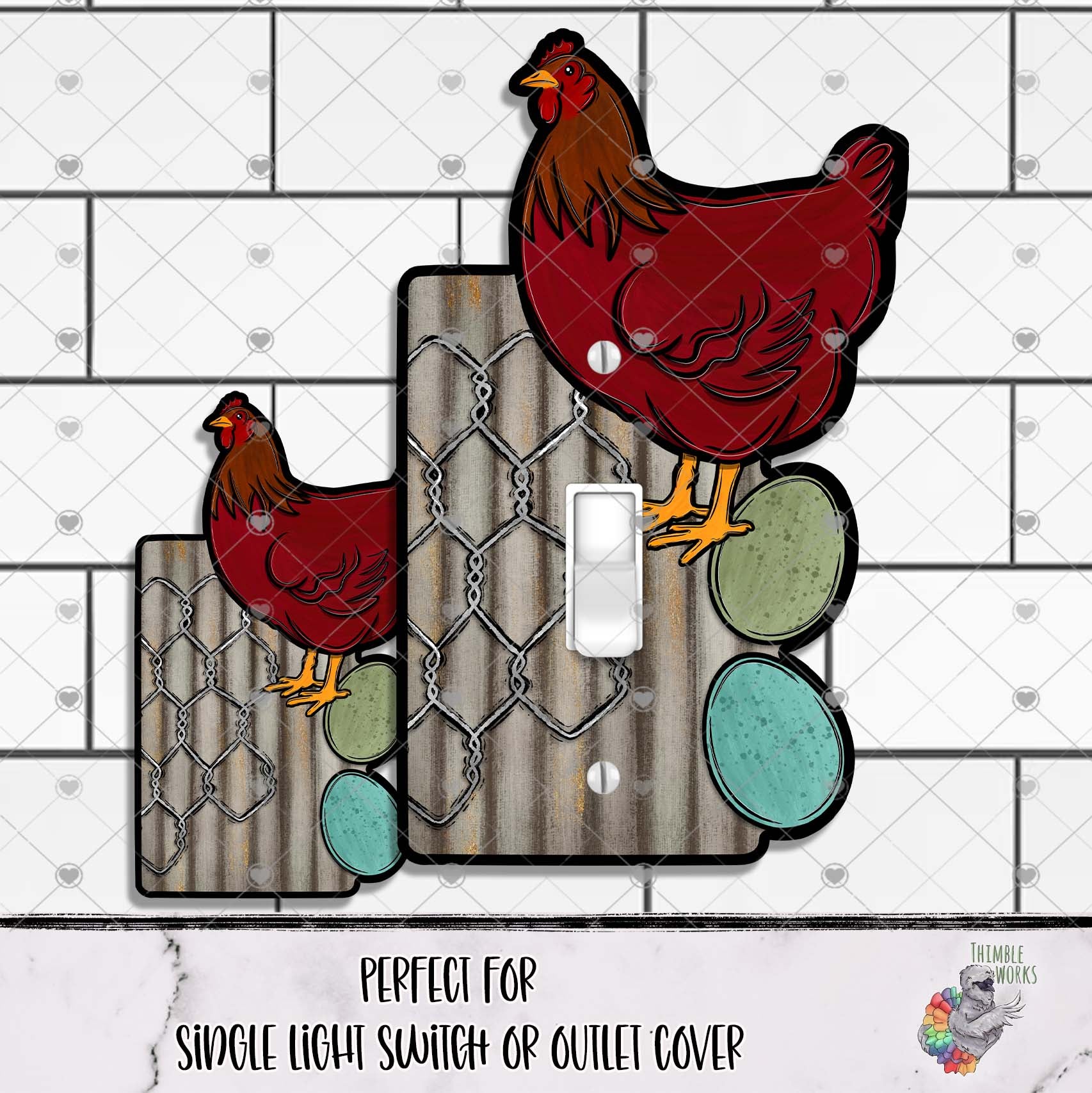 Rhode Island Red Outlet Cover Design