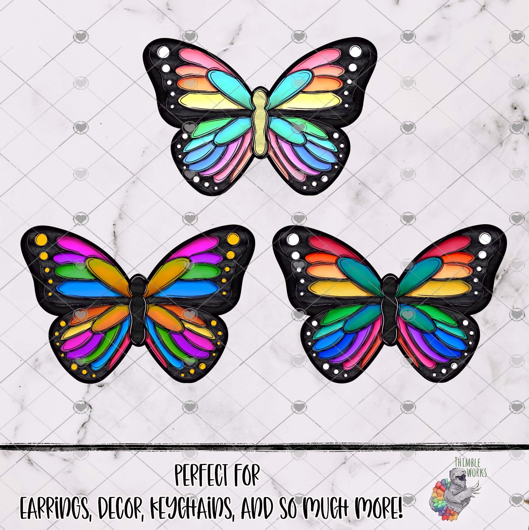 Rainbow Butterfly Design Bundle