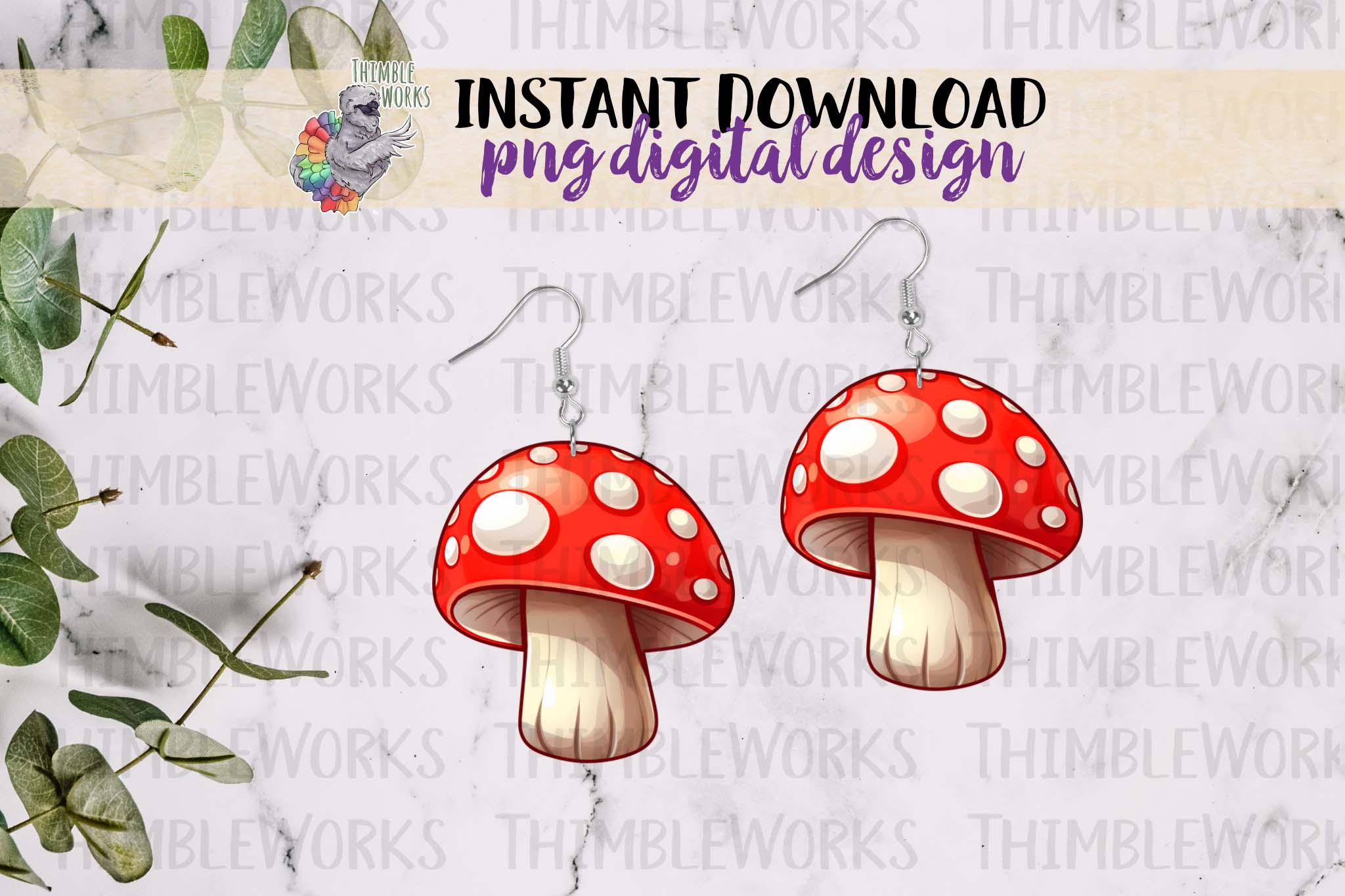 Red Cap Chubby Mushroom Sublimation Design