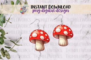 Red Cap Chubby Mushroom Sublimation Design