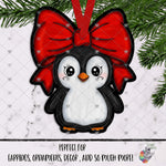 Load image into Gallery viewer, Penguin with Red Bow Design
