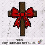 Load image into Gallery viewer, Wooden Cross with Red Bow Design

