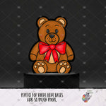 Load image into Gallery viewer, Red Bow Teddy Bear Light Base Design
