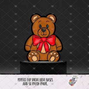 Red Bow Teddy Bear Light Base Design