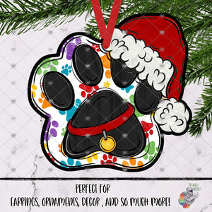 Dog Paw with Santa Hat Design