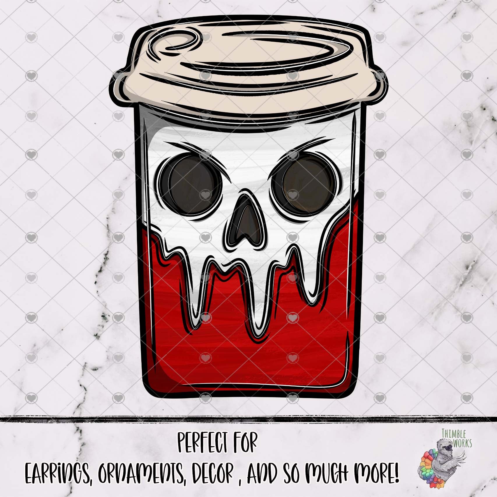 Drippy Bloody Skull Coffee Cup Design