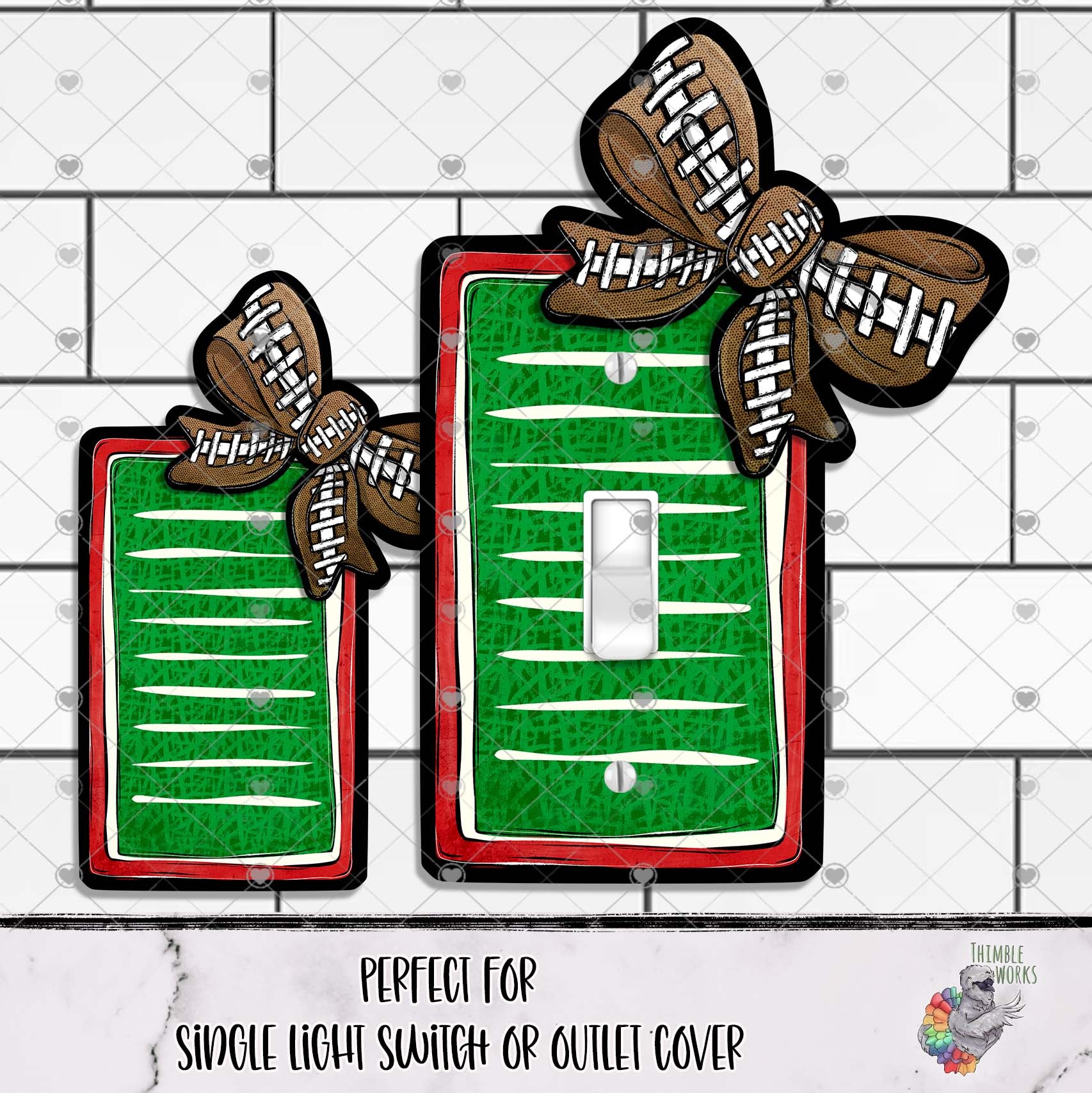 Red Football Bow Outlet Cover Design