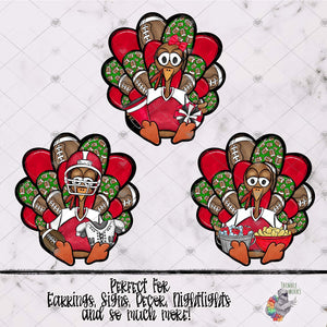 Red Football Turkey Design Bundle