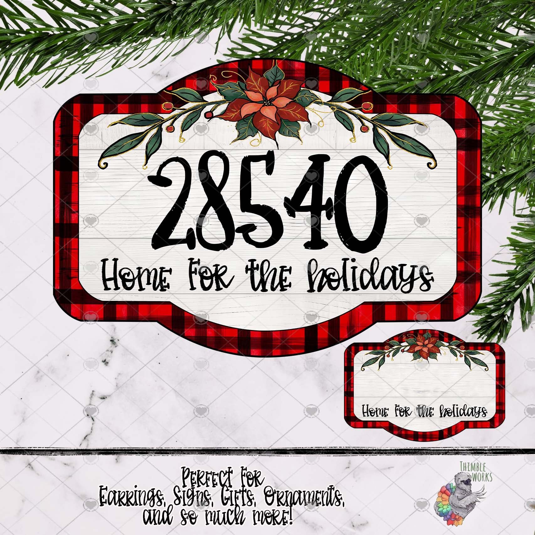 Zip Code Home for the Holidays Plaque Design