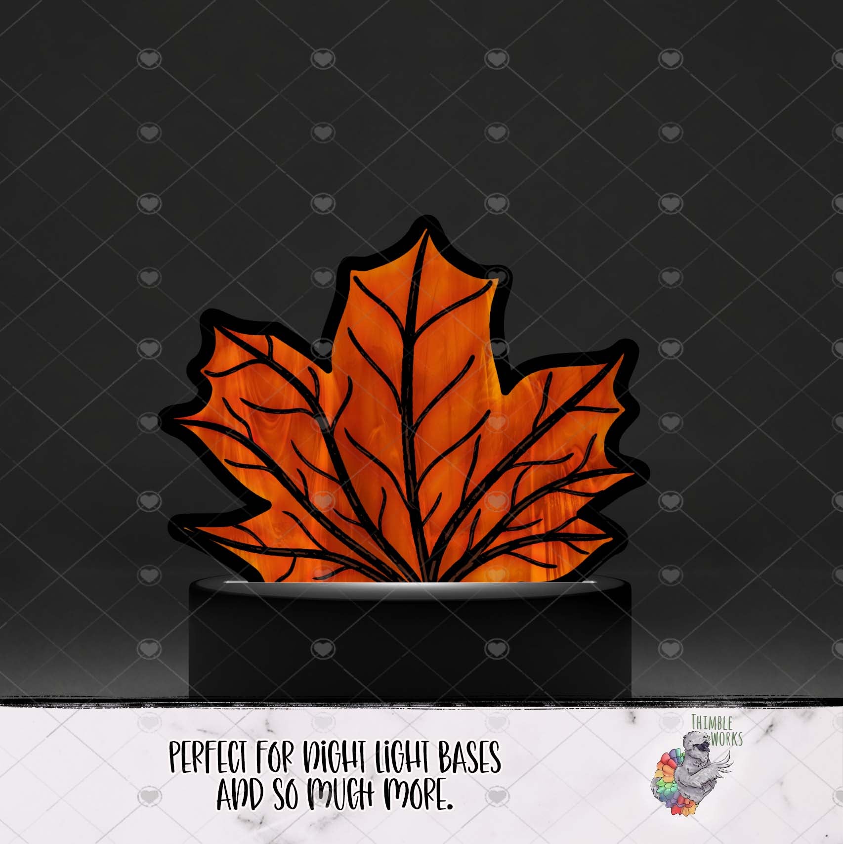 Red Fall Leaf Light Base Design