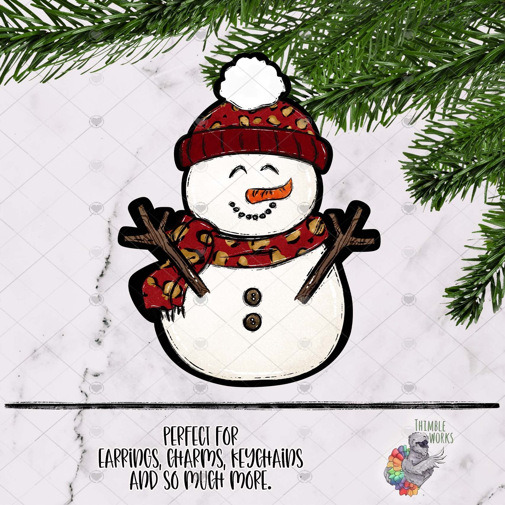 Red Snowman Sublimation Design