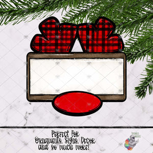 Red Plaid Reindeer Sign Design