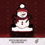 Load image into Gallery viewer, Red Plaid Snowman Light Base Design
