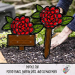 Load image into Gallery viewer, Red Rose Garden Stake Design Bundle
