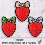 Load image into Gallery viewer, Red Strawberry With Bow Design
