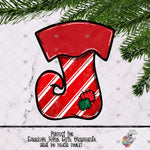 Load image into Gallery viewer, Red Stripe Elf Stocking Design
