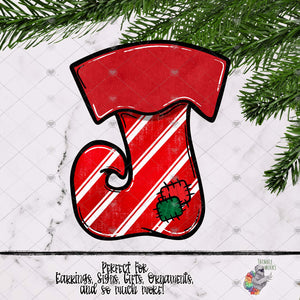 Red Stripe Elf Stocking Design