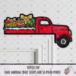 Load image into Gallery viewer, Red Truck with Gifts Corner Sitter Design
