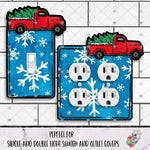 Load image into Gallery viewer, Red Truck with Tree light switch and outlet Cover Design
