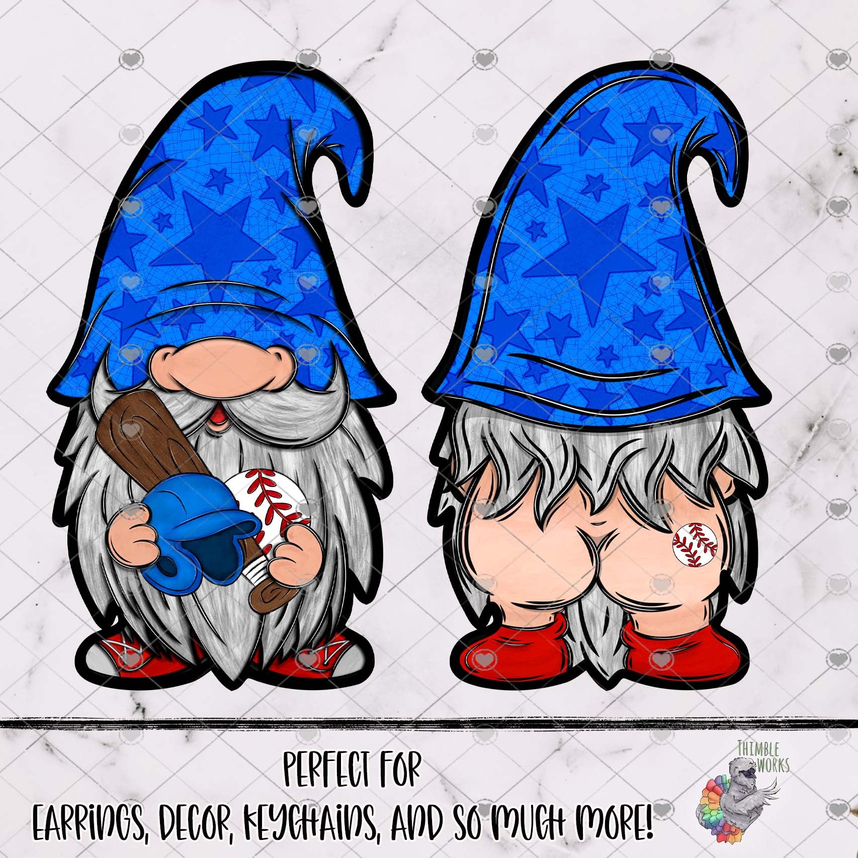 Red and Blue Baseball Gnome Design Bundle