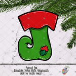 Load image into Gallery viewer, Red and Green Elf Stocking Design
