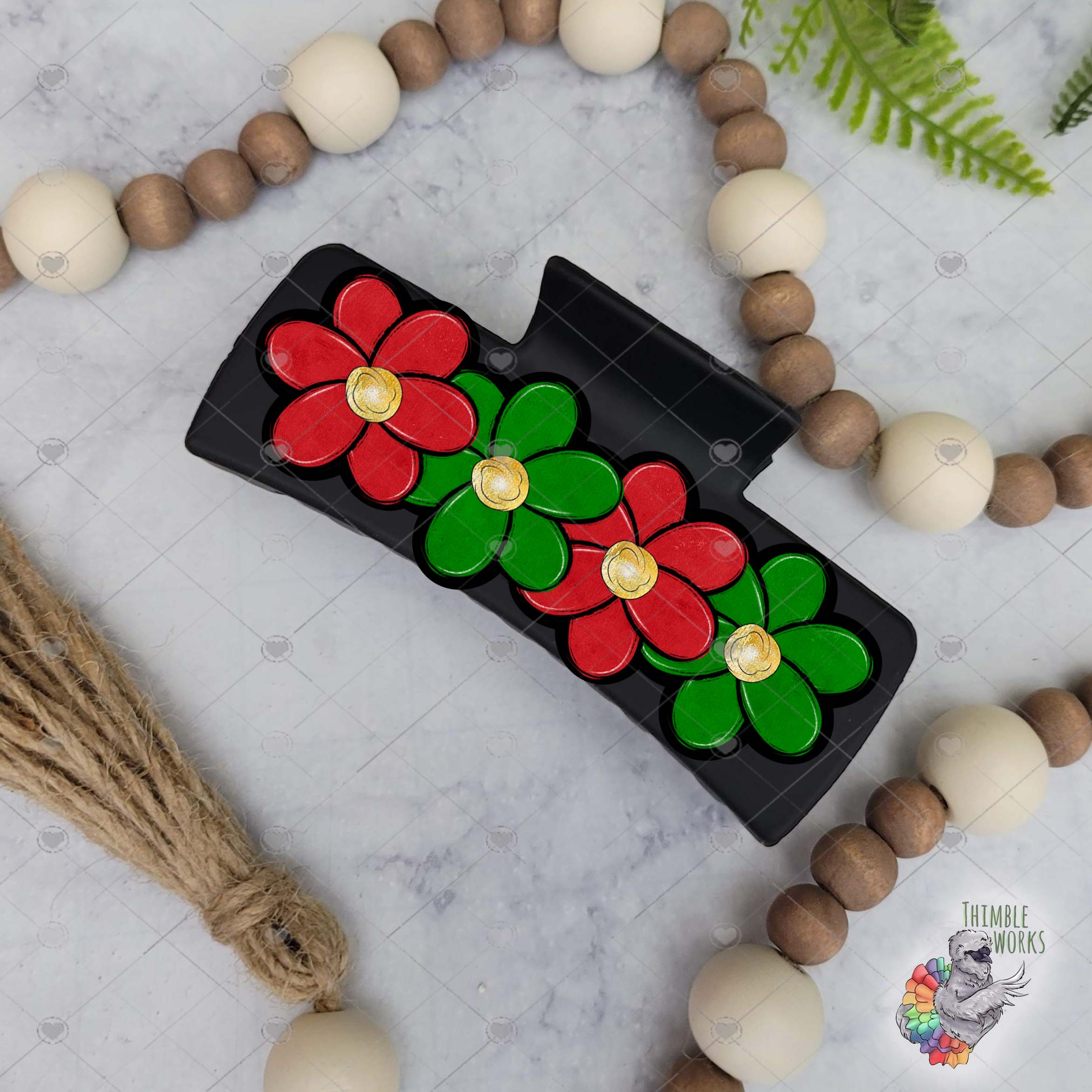 Christmas Flowers Hair Clip Design