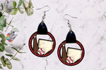 Load image into Gallery viewer, Baseball Leather Earring Design
