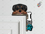 Load image into Gallery viewer, Rottweiler Peeking Corner Sitter Design
