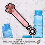 Load image into Gallery viewer, Rustic Pink Chubby Flower Bubble Wand Design
