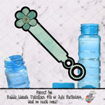 Load image into Gallery viewer, Rustic Teal Chubby Flower Bubble Wand Design
