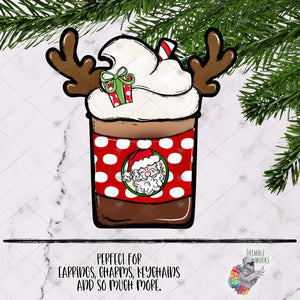 Santa Reindeer Coffee Sublimation Design