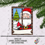 Load image into Gallery viewer, Santa Window Frame Sublimation Design
