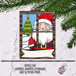 Santa Window Frame Sublimation Design